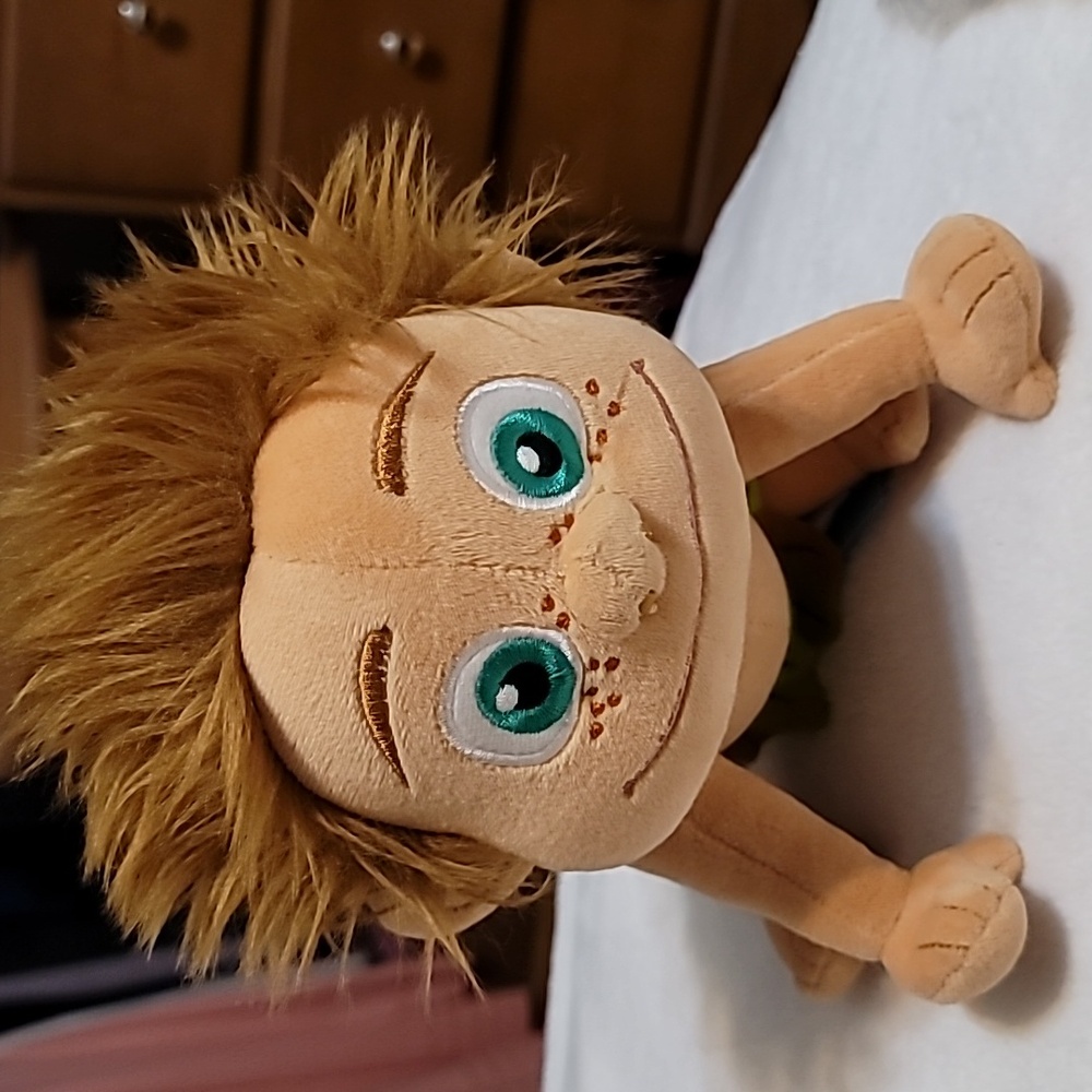 Disney Store Plush Croods Caveman Kid Baby Stuffed Toy Pixar 7" Crawling